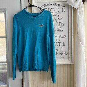 HOLLISTER Sweater Teal V Neck Men’s Size L